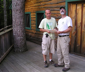 Tree Farm inspection from the Tree House deck, Pine Tree Camp, Rome